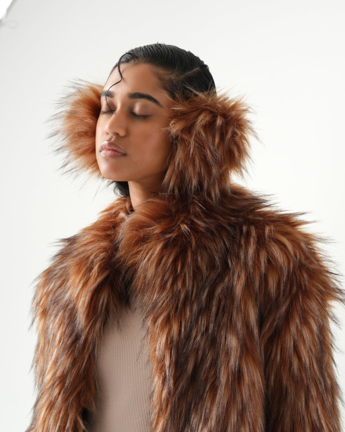 Jacket and Earmuff Set Brown