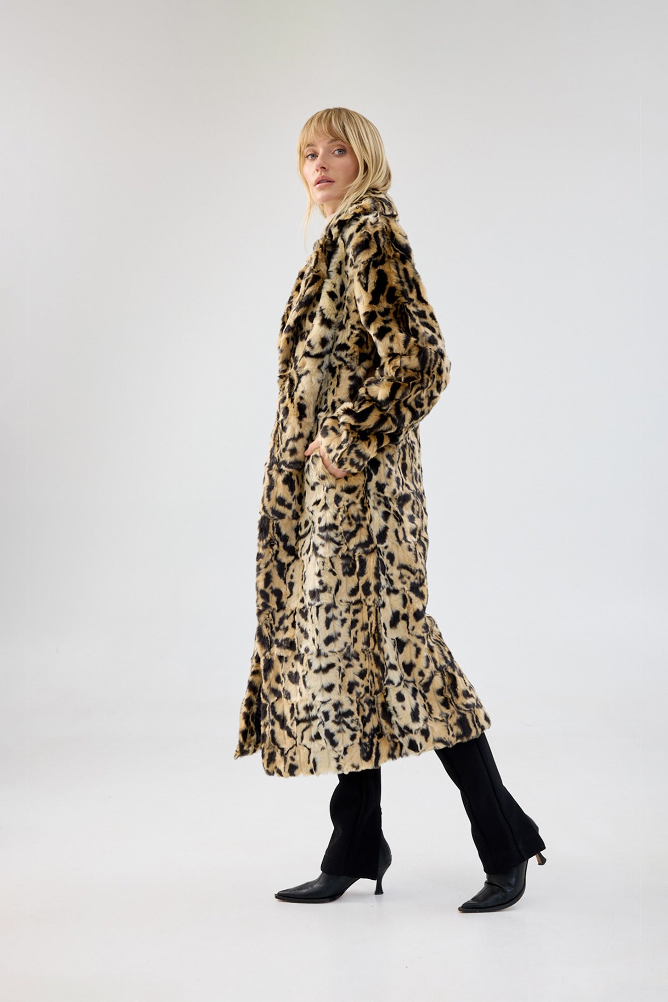 Long leopard print coat on sale