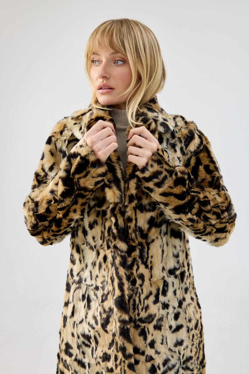 Long leopard jacket sales