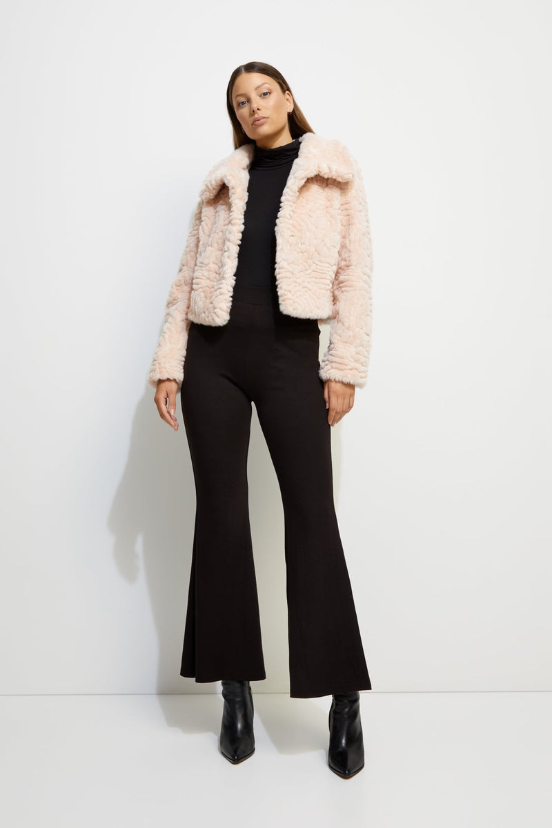 Lily Jacket in Antique Peach Unreal Fur