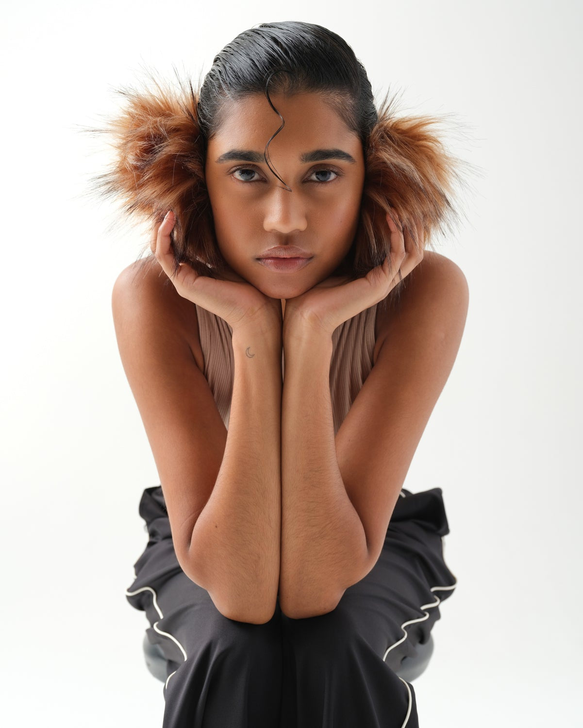 Jacket and Earmuff Set Brown
