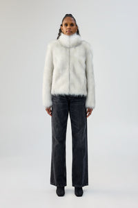 Fur Delish Jacket in Swiss White