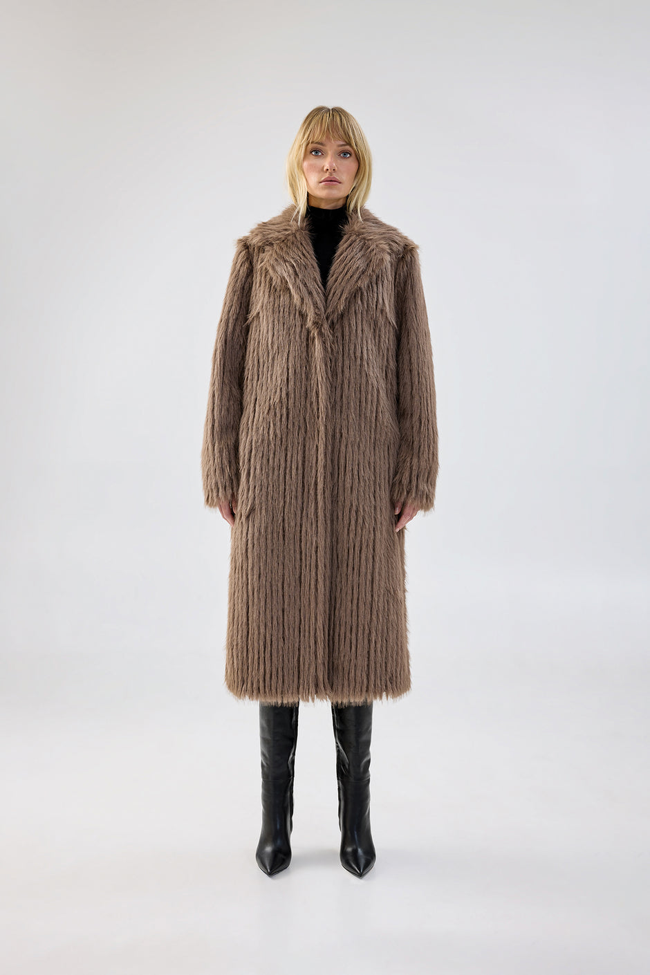 The Aurelia Faux-Fur Knit Retro Coat main image 1