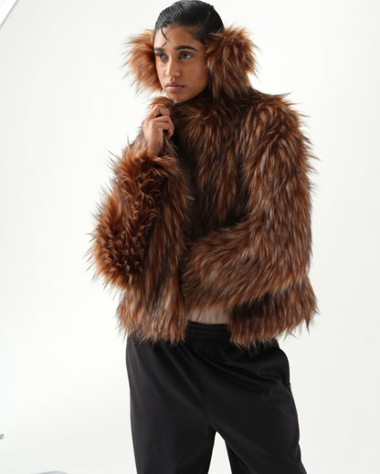 Jacket and Earmuff Set Brown