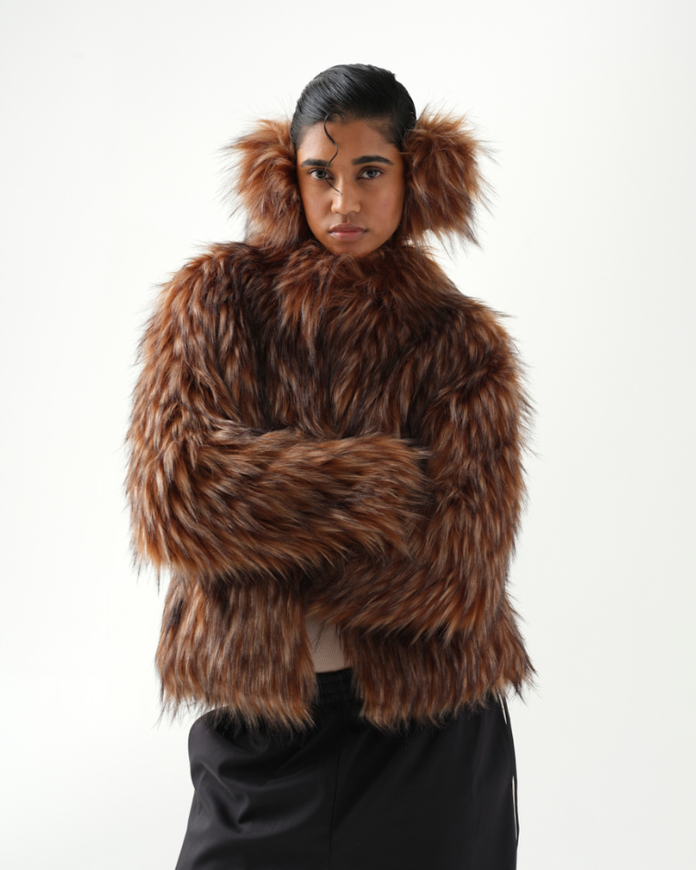 Jacket and Earmuff Set Brown